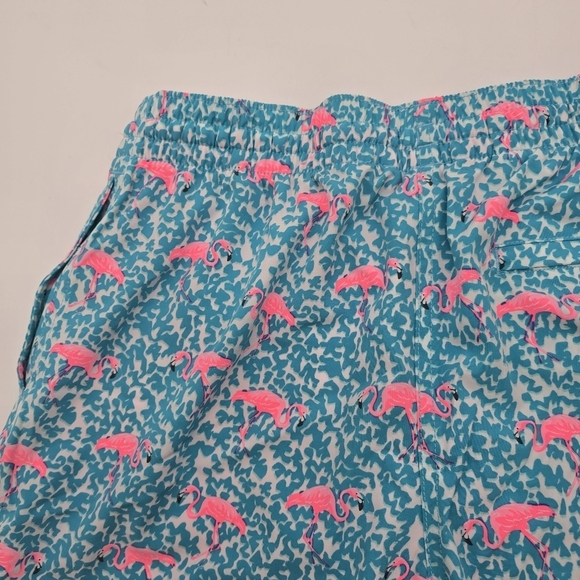Chubbies Swim Trunks Mens Pink Blue Domingos Flamingos Boxer Shorts Liner - Picture 7 of 16